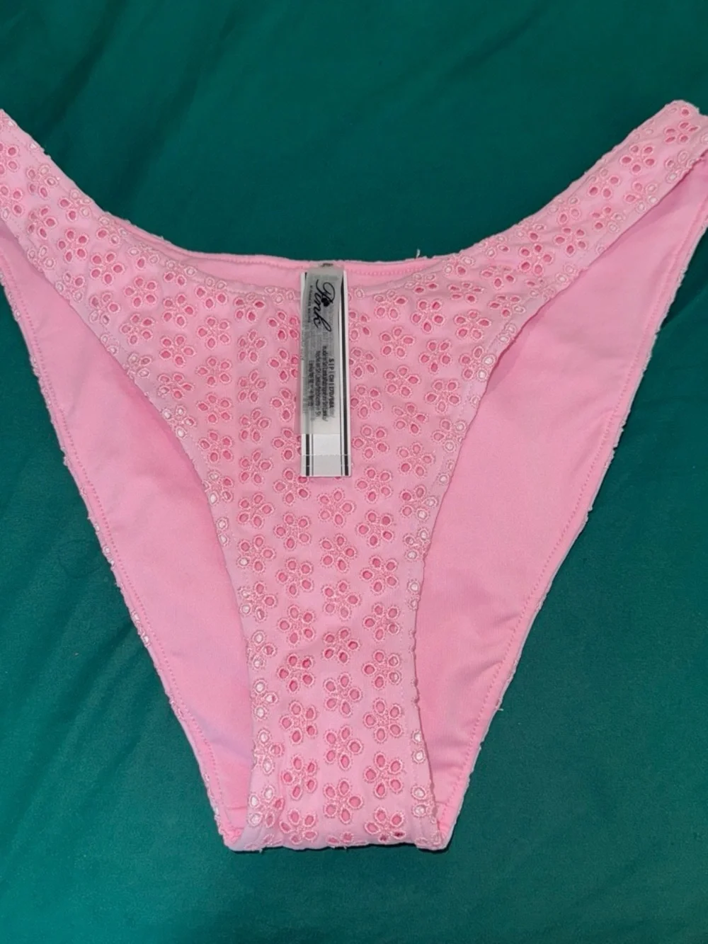 Frankie's Bikinis Pink Eyelet Bikini Bottom